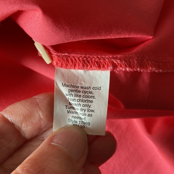 J Crew Haberdashery Stretch Cotton Shirt Vibrant Coral Size Large EUC - Picture 9 of 12